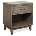 Gray Wash Wood One-Drawer Nightstand O7032