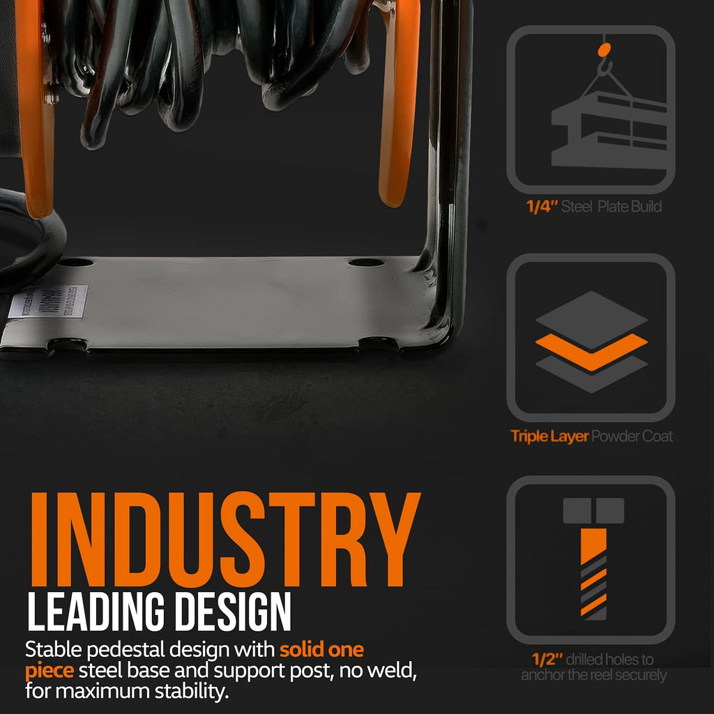 Retractable 14AWG x 100' Extension Cord Reel E439