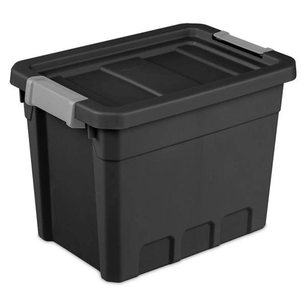 7.5 Gallon Storage Totes with Latch Lids, Black 6 Pack I19977