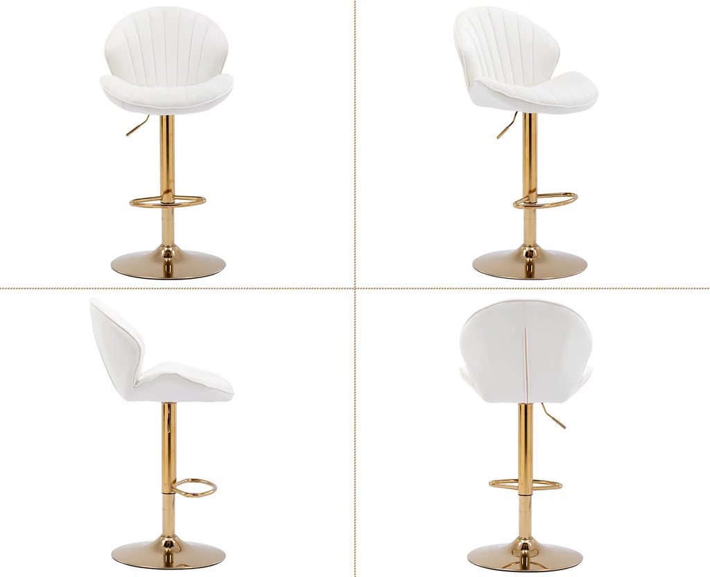 Velvet Upholstered Swivel Bar Stools Set of 2 C412824