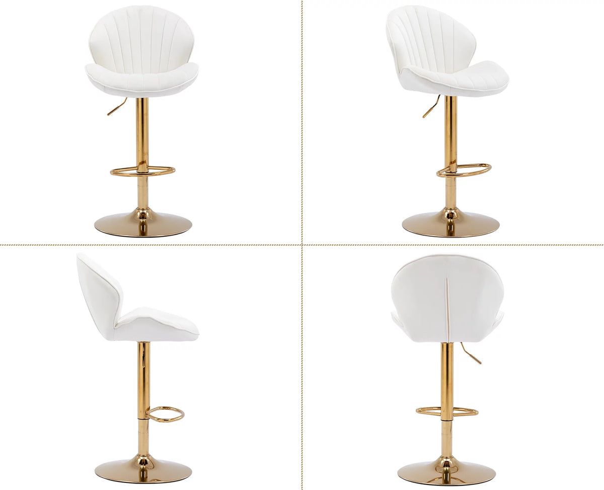 Velvet Upholstered Swivel Bar Stools Set of 2 C412824