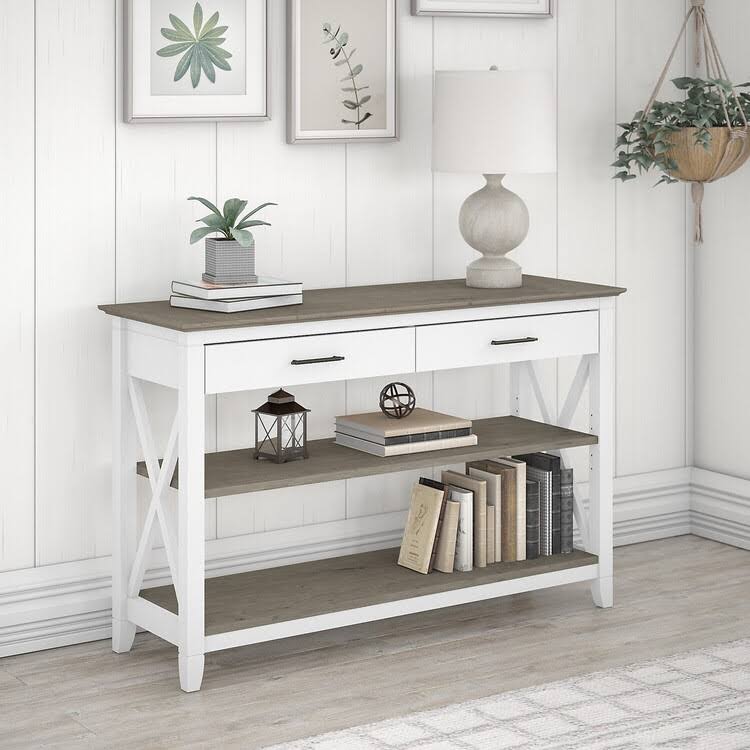 Gray L Shaped Writing Desk with File Cabinet and Bookcase H6974