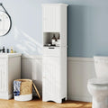 67" Tall White Bathroom Storage Cabinet with Adjustable Shelves V777