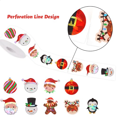 Christmas Stickers 1 Roll 500Pcs F295