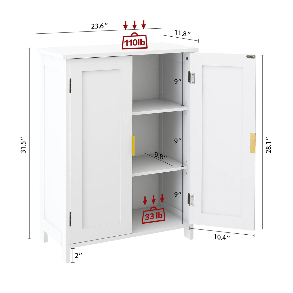 Bathroom Storage Cabinet with 2 Doors L660579