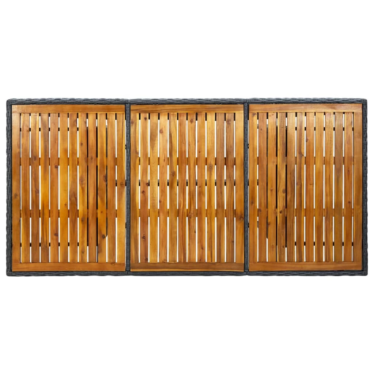 Acacia Wood Top Poly Rattan Outdoor Dining Table C99867