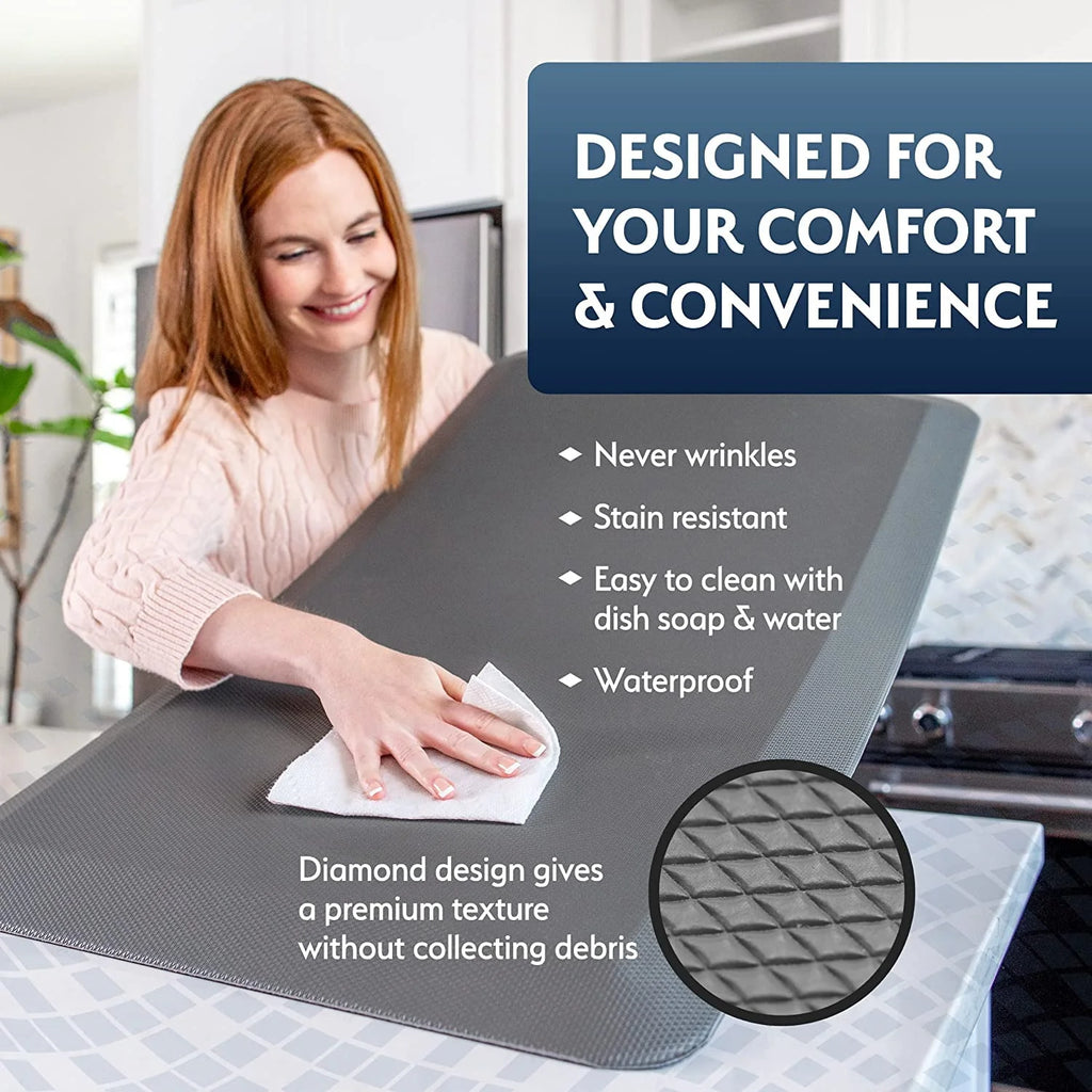 Anti Fatigue Cushioned 3/4 Inch Black Floor Mat V2517