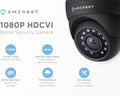 Full HD 1080P Dome Outdoor Security Camera, 98ft Night Vision, Metal Housing W6090
