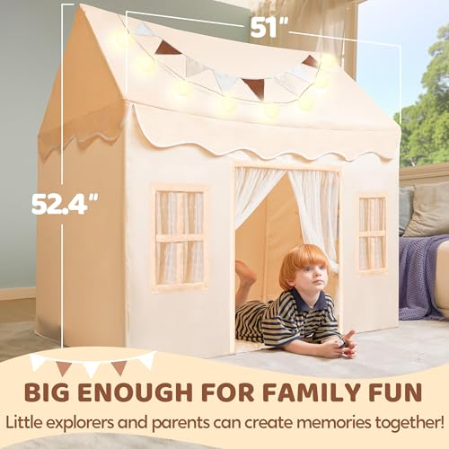 Play Tent with Blanket, LED Lights & Flags, 51*35*52 Inch G468