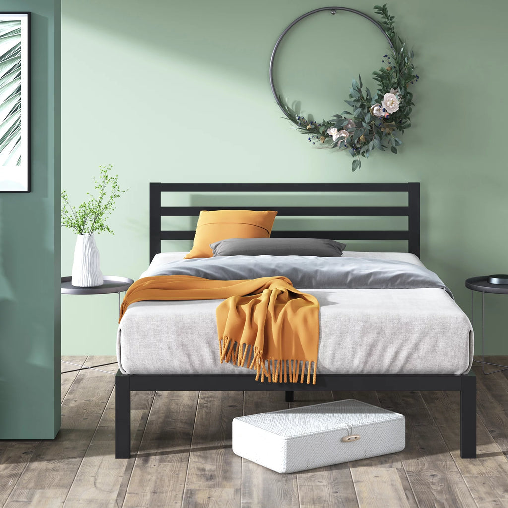Queen Metal Platform Bed Frame with Headboard R889