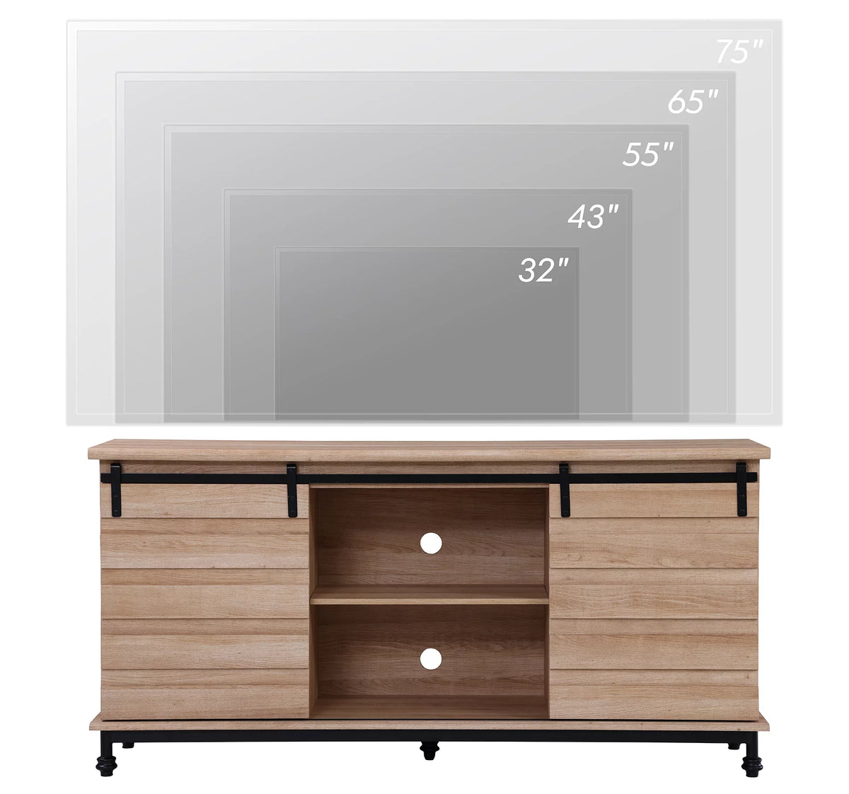 Rustic Oak Finish TV Stand V115397