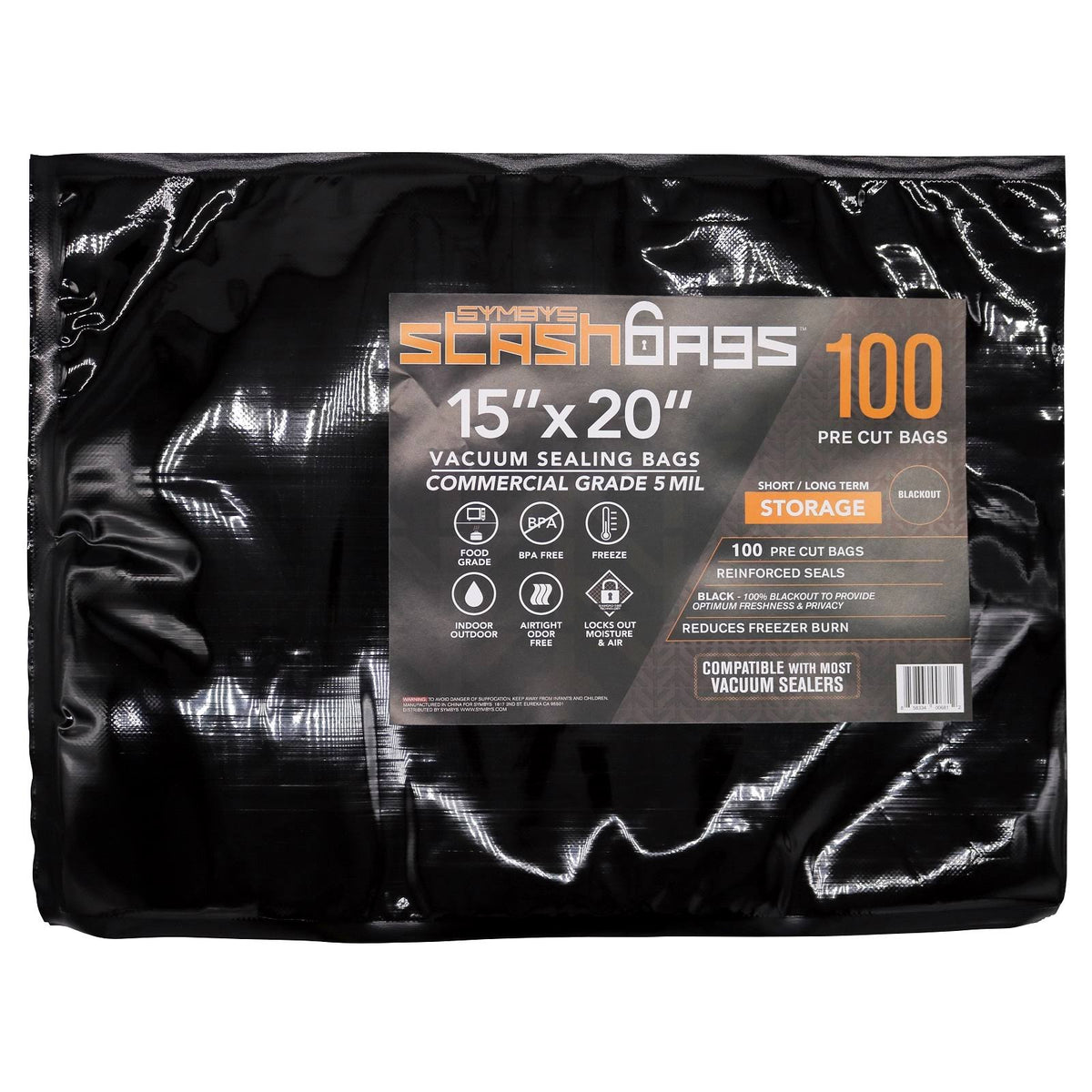 Vacuum Seal Bags 100 ct Precut 15in x 20in S928