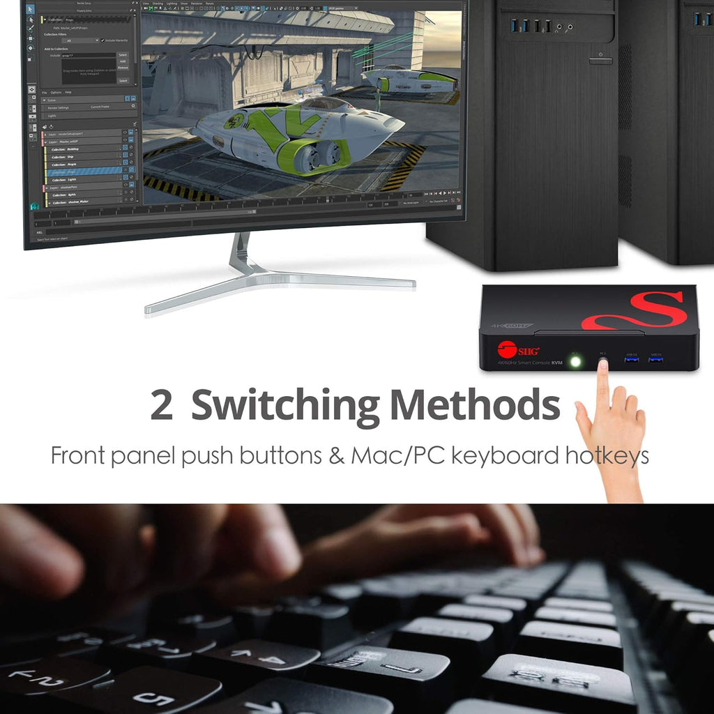 4K DisplayPort 2 Port KVM Switch with Audio and Microphone Q339