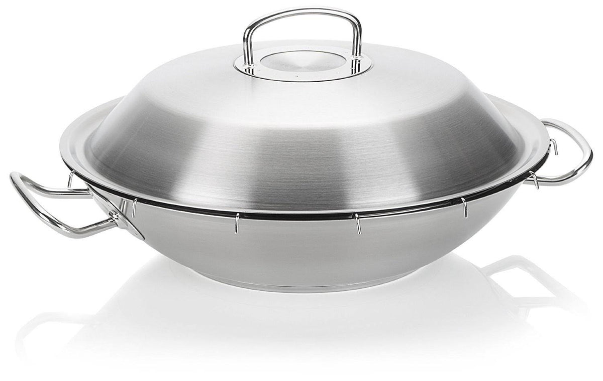 Stainless Steel Wok with Metal Lid P419