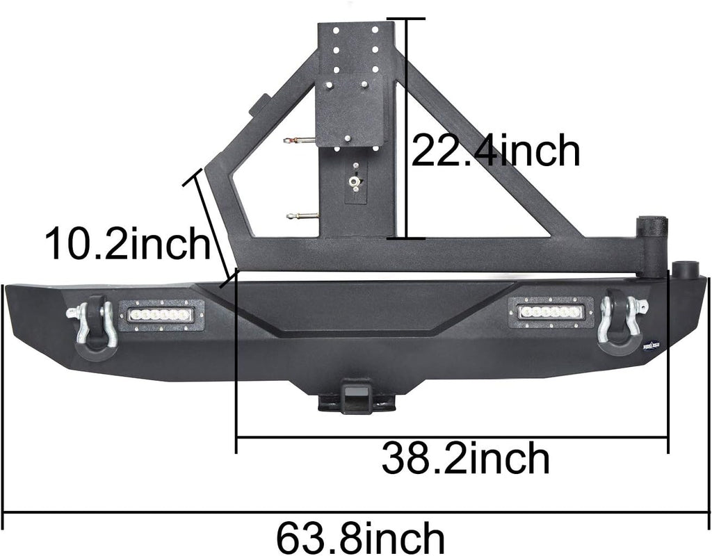 Rear Bumper with Tire Carrier & LED Lights U817101