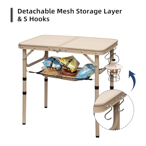 2FT Lightweight Portable Aluminum Folding Table J331770