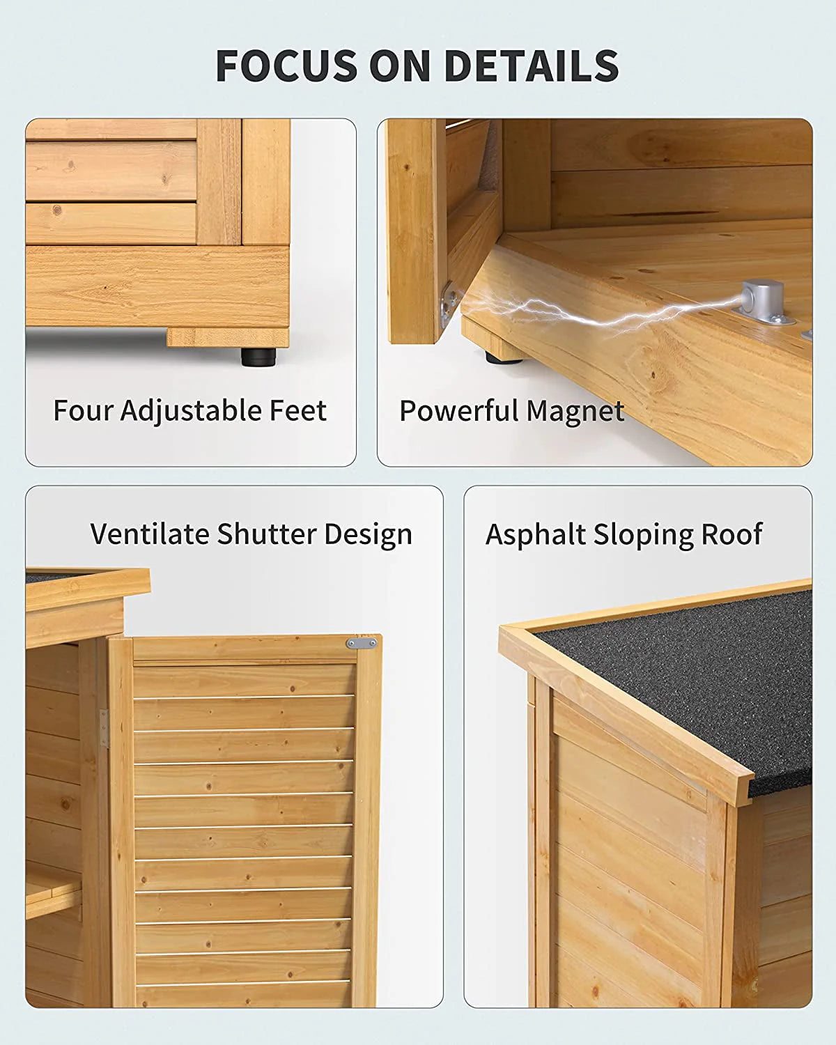 Outdoor Storage Cabinet with Asphalt Roof Q5430
