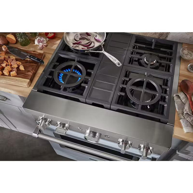 4 Burner Dual Fuel Freestanding Smart Range H548