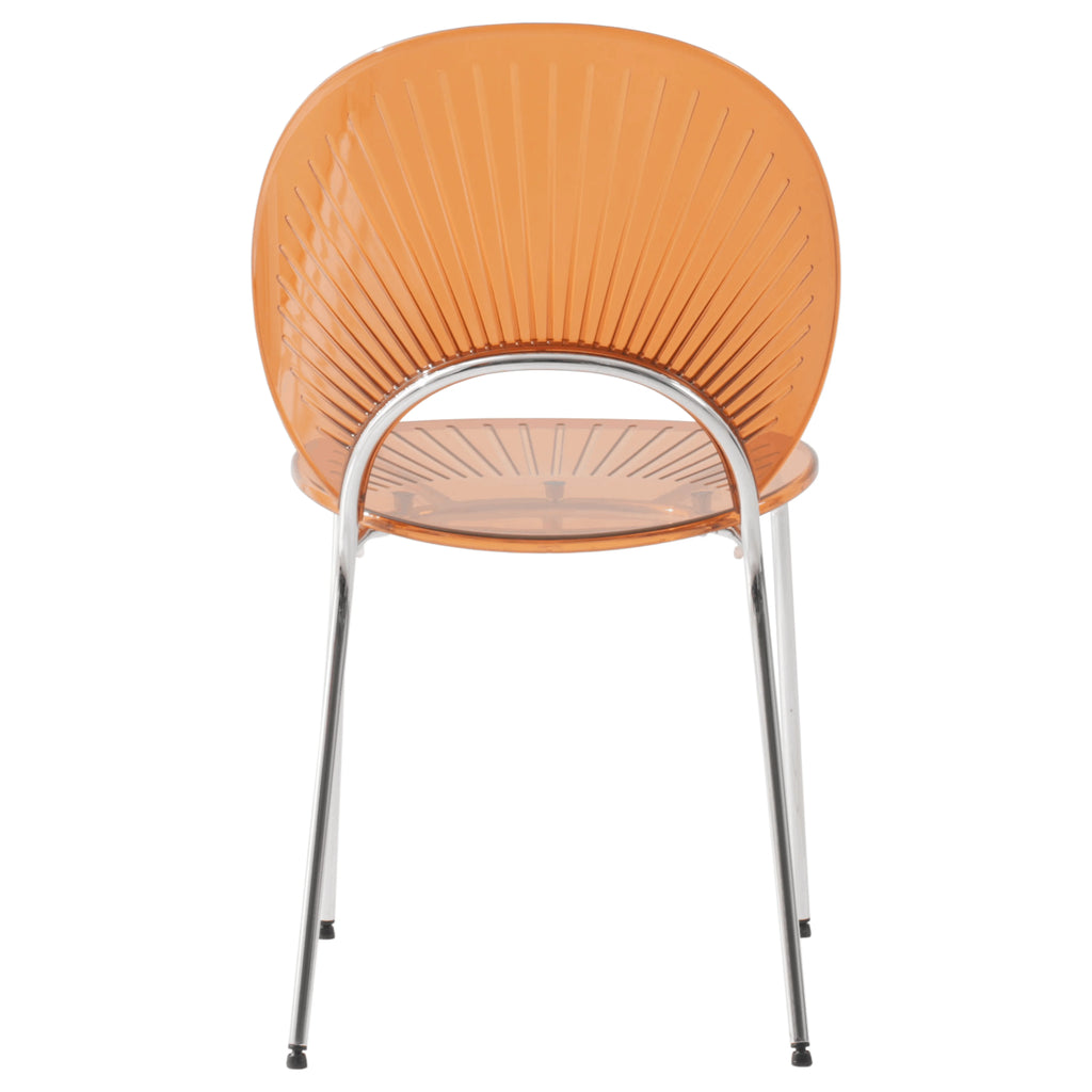Amber Plastic Dining Chair with Chrome Metal Legs W594866