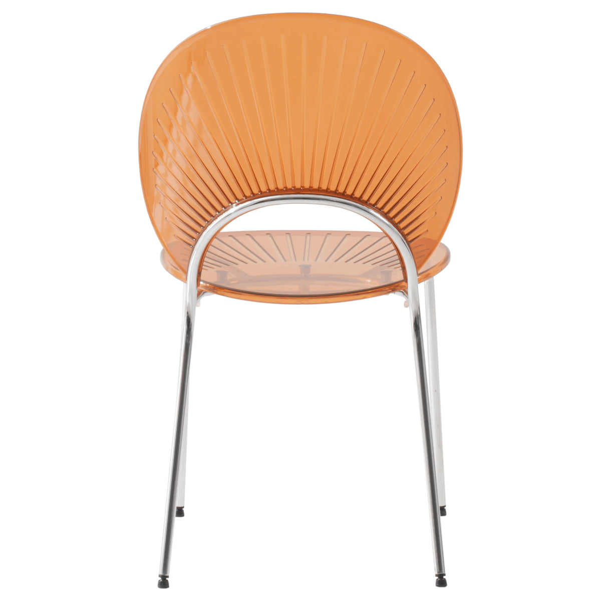 Amber Plastic Dining Chair with Chrome Metal Legs W594866