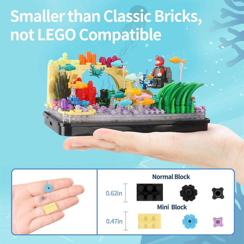 Fish Tank Aquarium Building Sets with Light I715