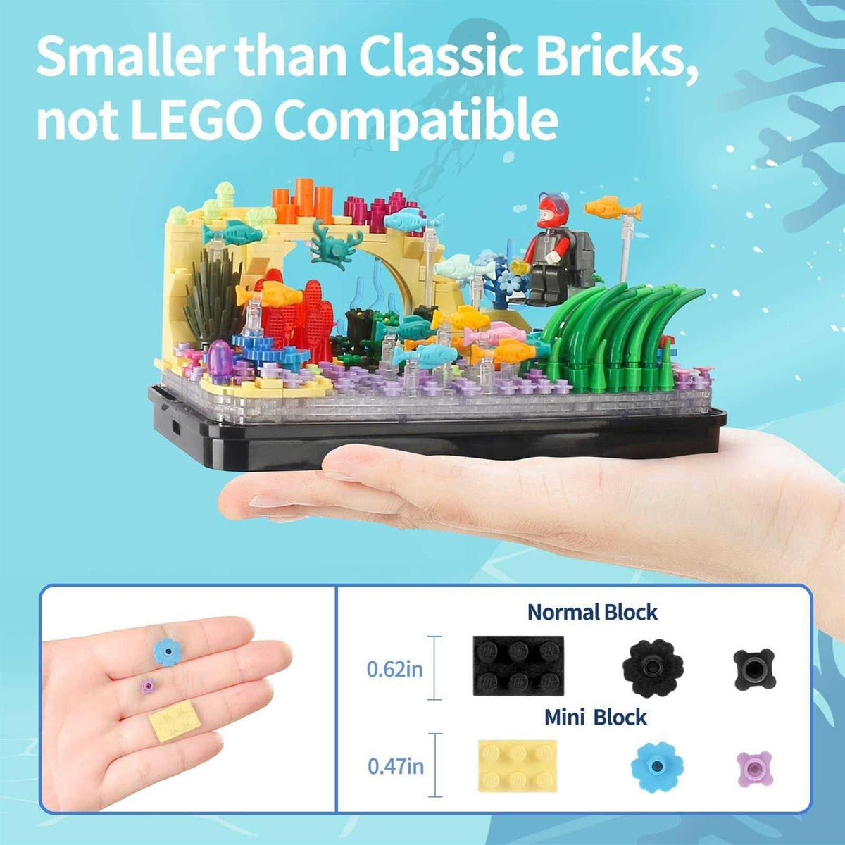 Fish Tank Aquarium Building Sets with Light I715