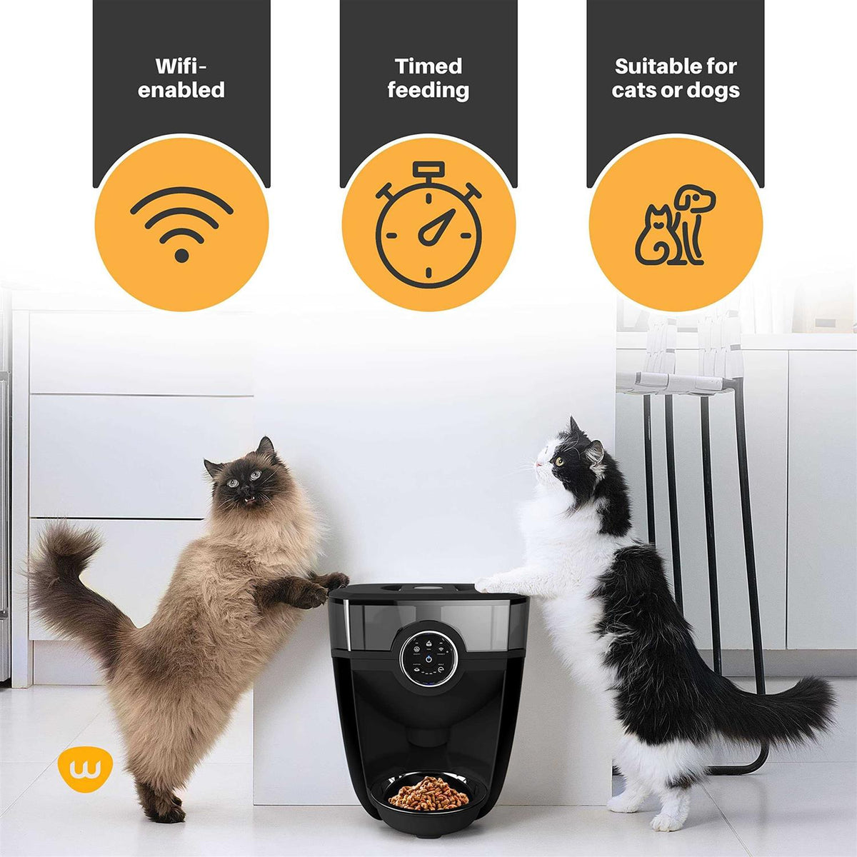 Wi-fi Cat & Dog Auto-Feeder with Hopper & Backup Battery Z7916