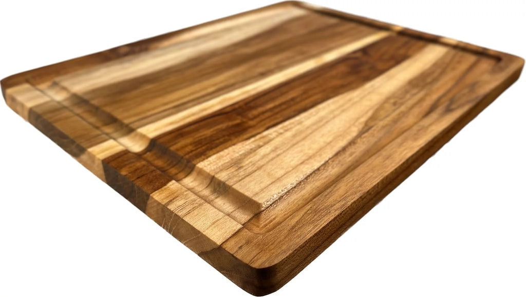 Brown Teak Wood Cutting Board with Juice Groove Q2557