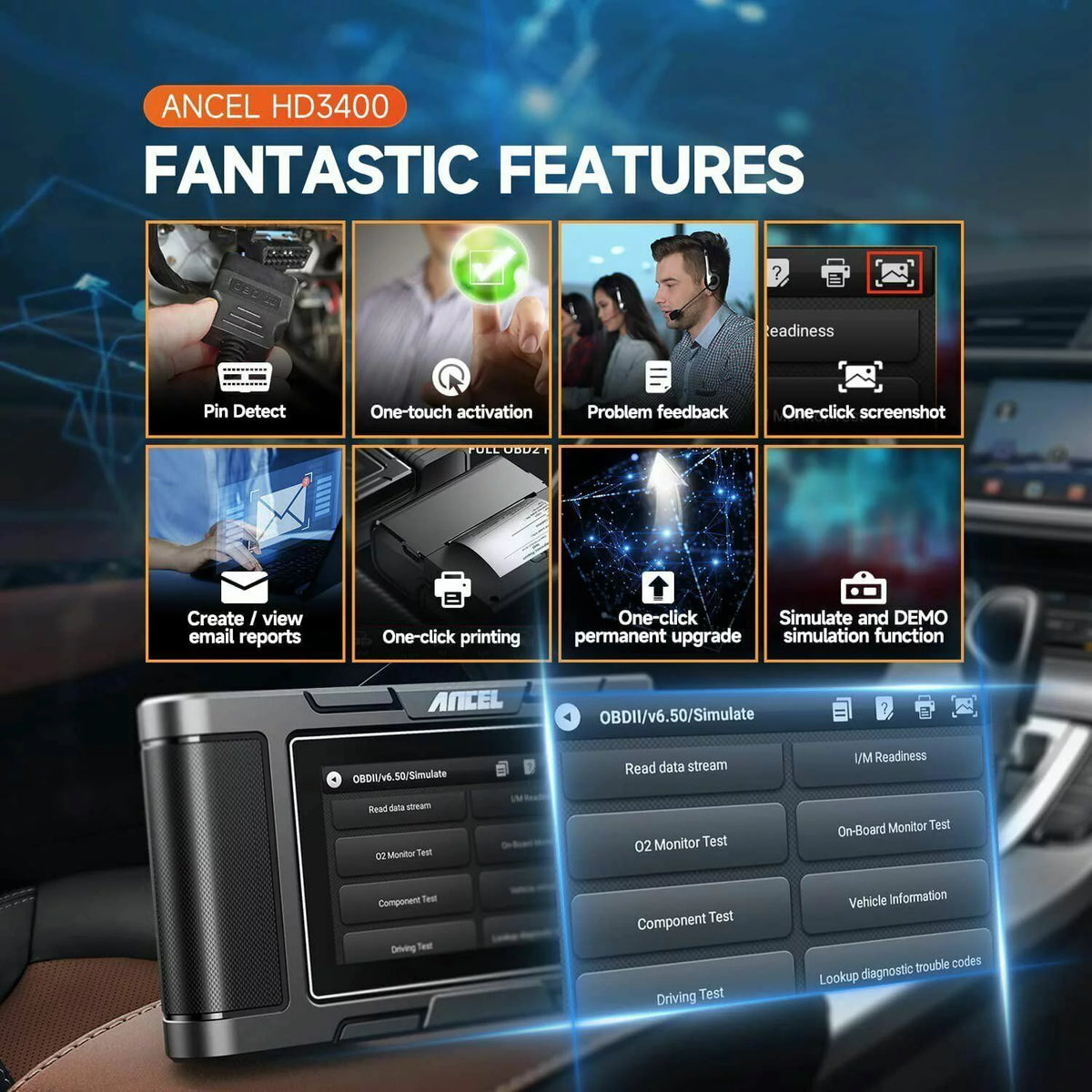 Heavy Duty Truck OBD2 Scanner Code Reader R62309