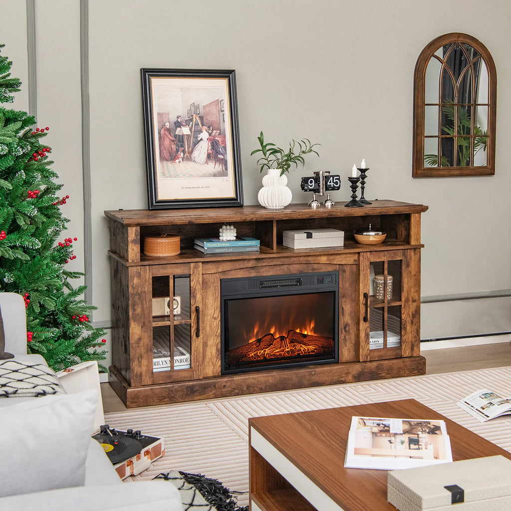 58'' Fireplace TV Stand with 1400W Electric Fireplace B209655