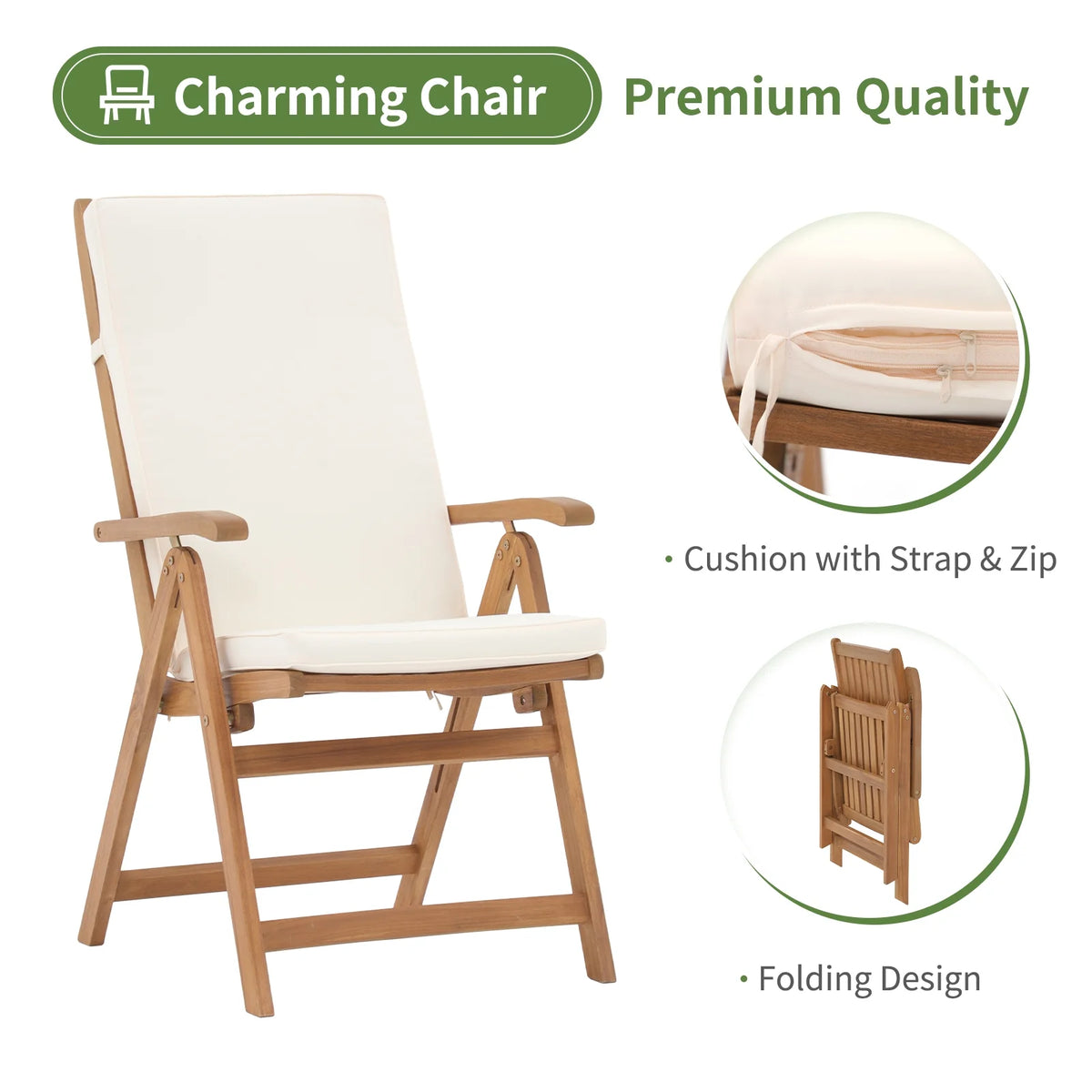 7 Piece Acacia Wood Patio Dining Set Y7688