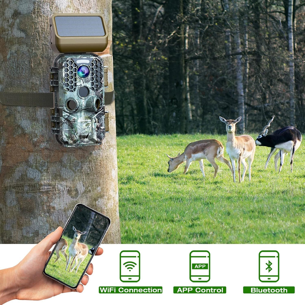 Solar Powered 4K 30MP Trail Camera with Night Vision K79589