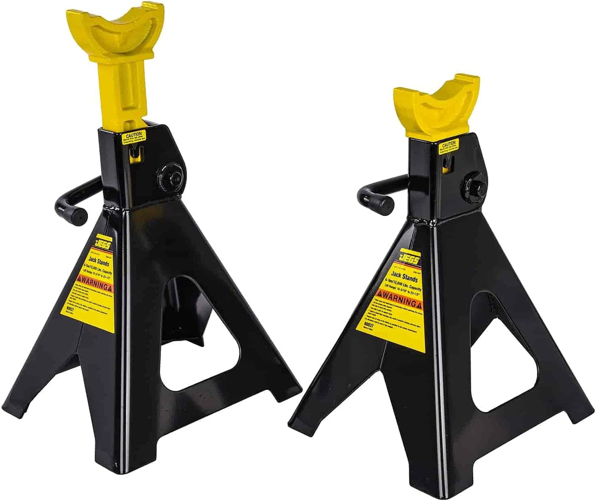 6-Ton Adjustable Height Welded Steel Jack Stands, Pack of 2 I219