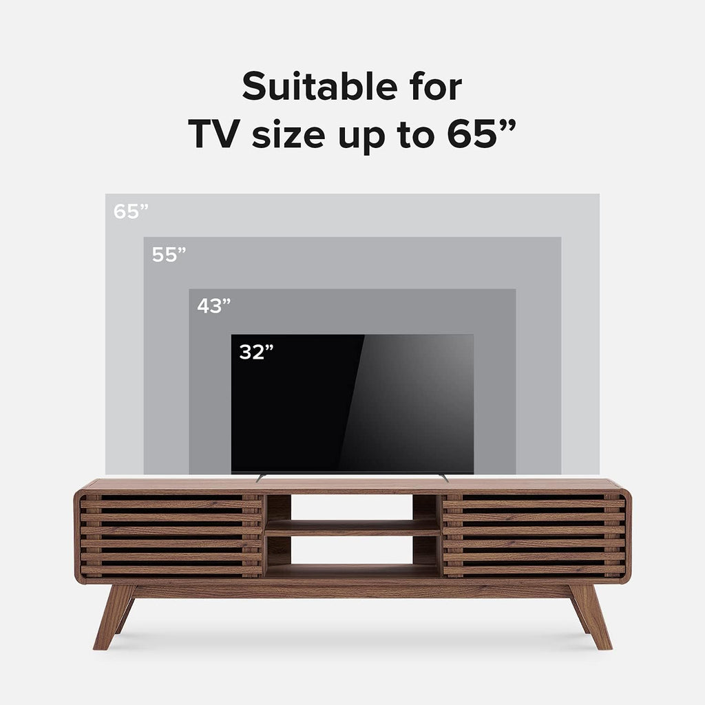 59 Scandinavian TV Stand with Slatted Door Q234548