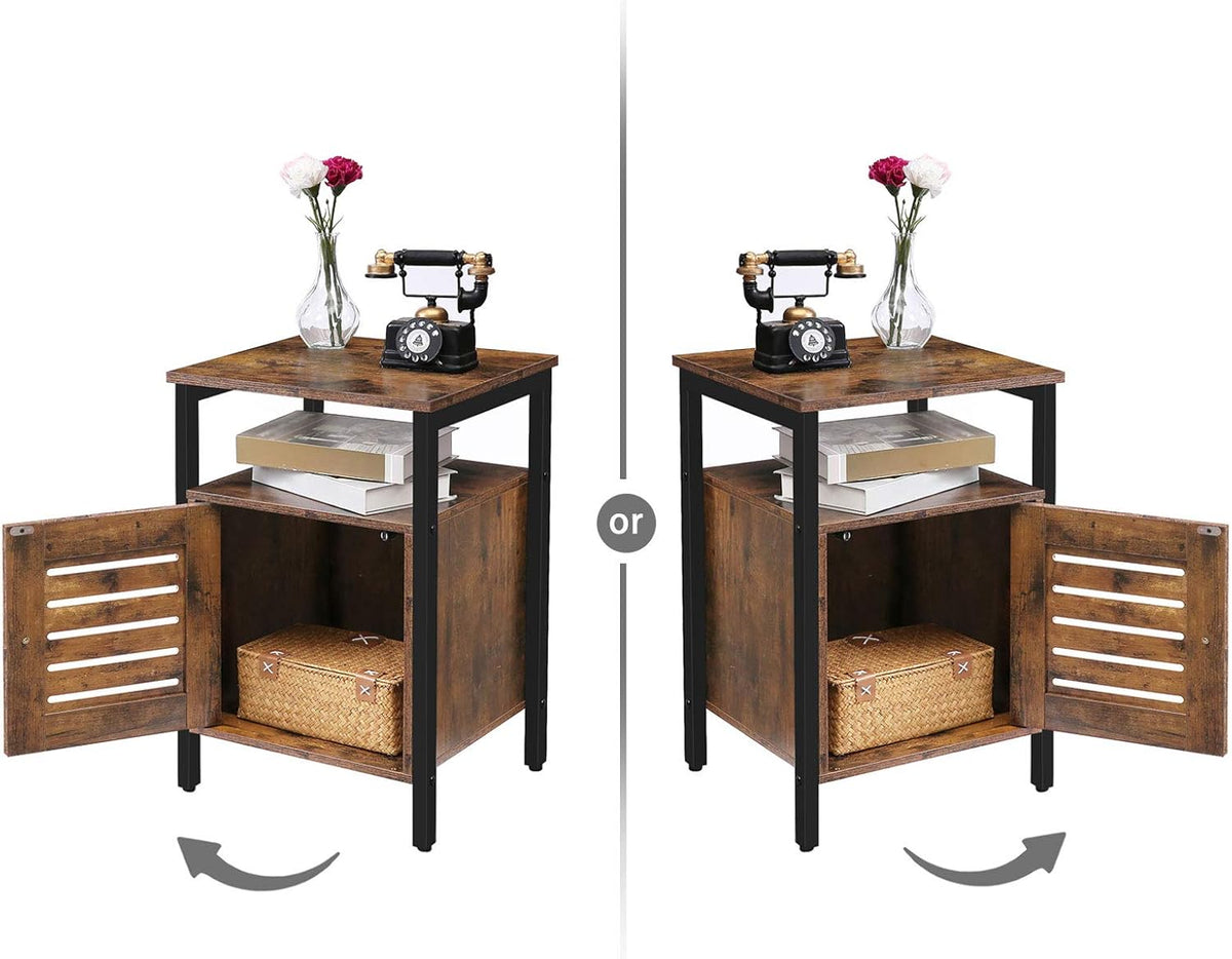 Set of 2 Wood Nightstand with Storage A815985