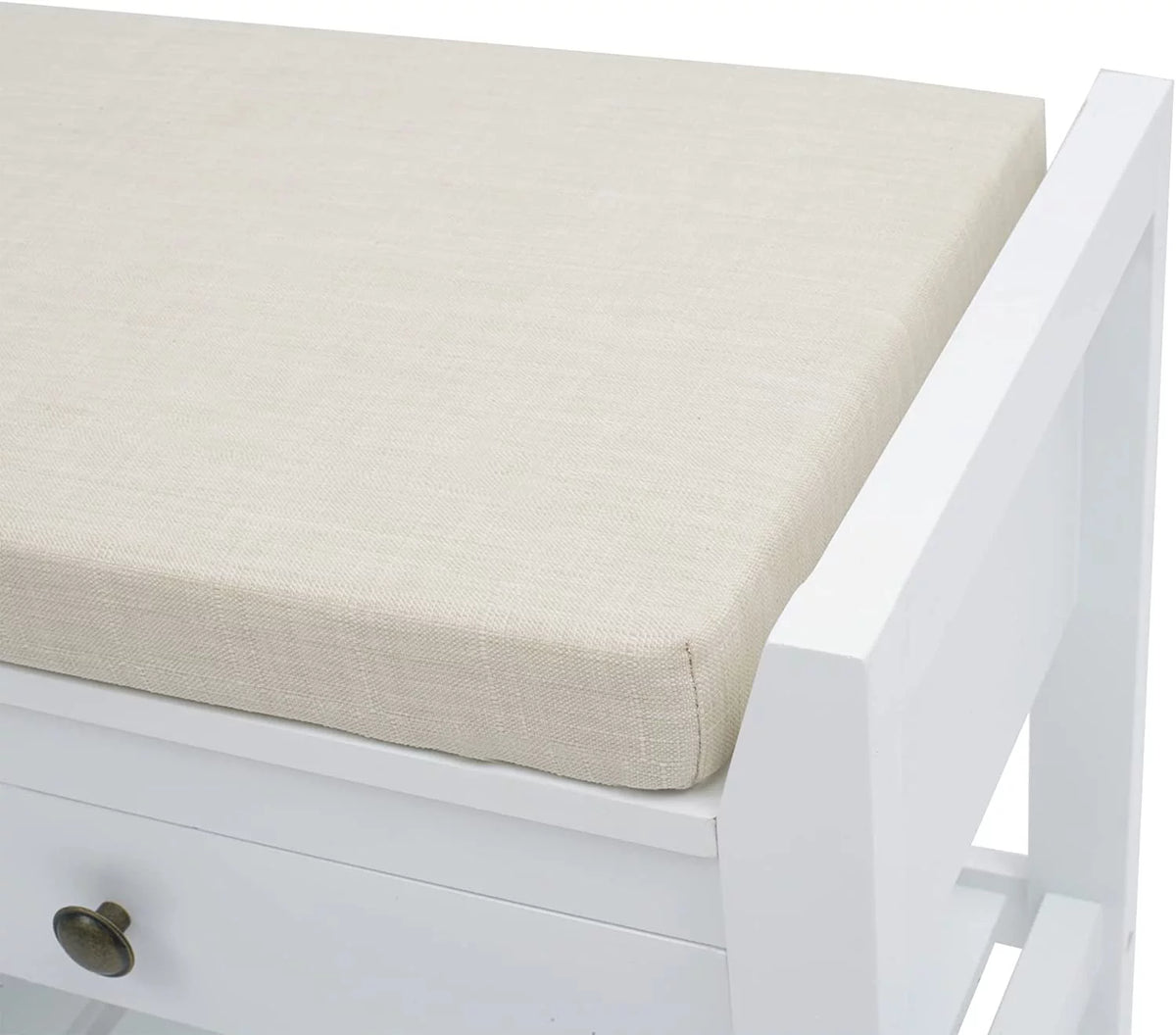 Blue Shoe Storage Bench with Cushioned Seat and 2 Drawers M709