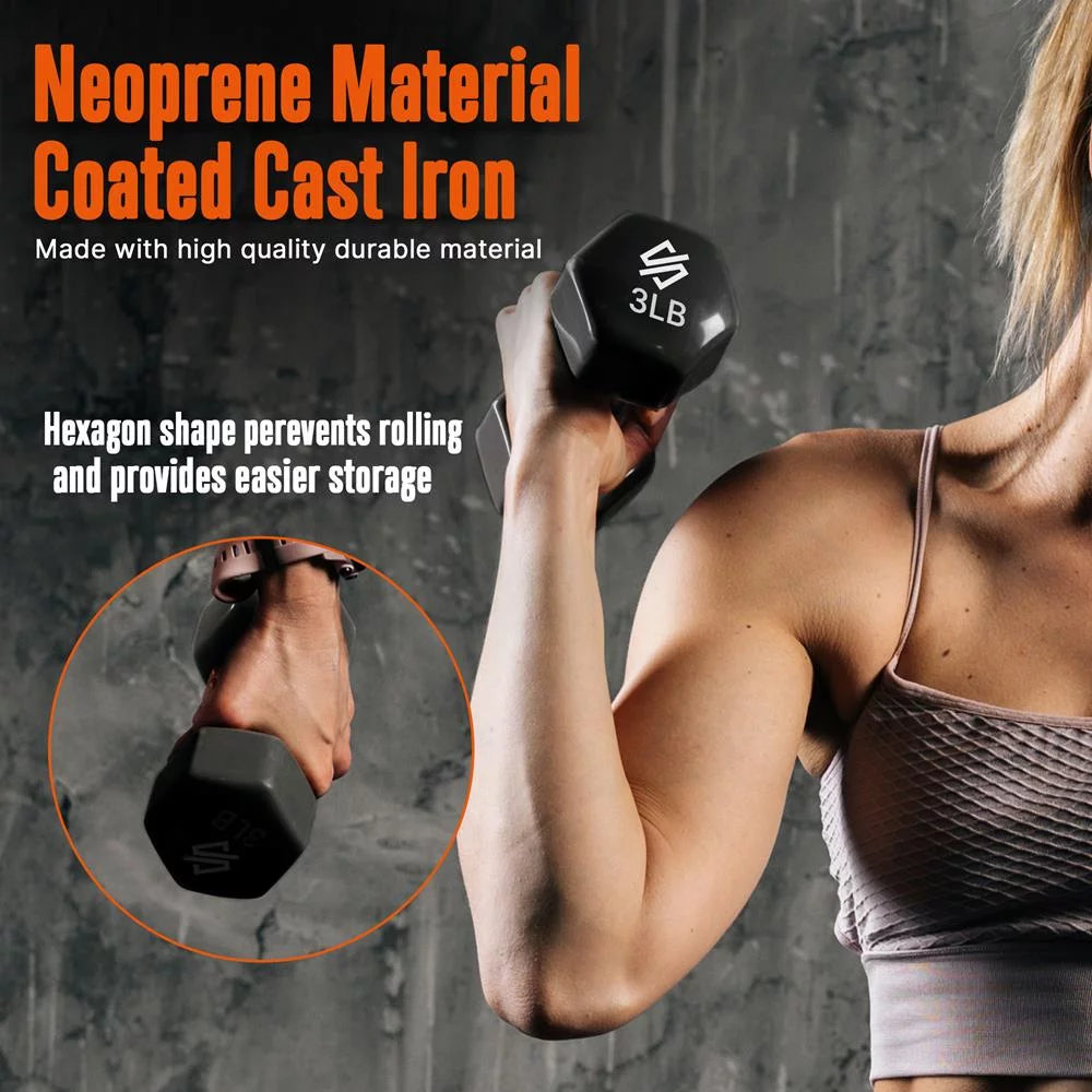 20 lbs. Neoprene Coated Dumbbell Set with Stand M889