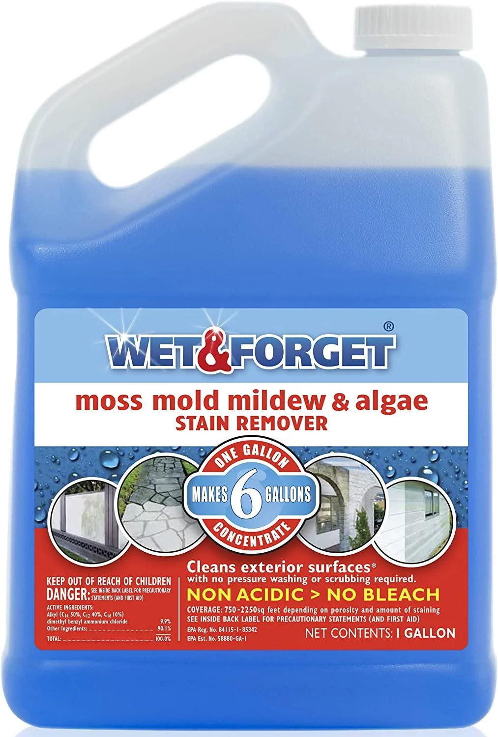 Moss Mold Mildew Algae Stain Remover Outdoor Cleaner Concentrate 128 Fluid Ounces A334