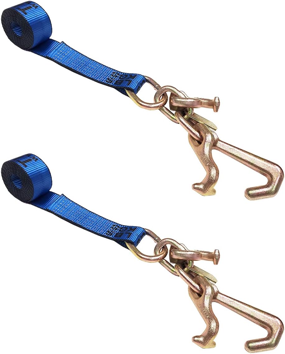 2 x 10' Blue Car Straps Tie Down Set 12 Pack E35796