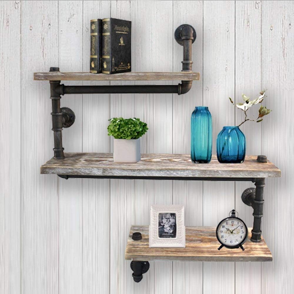 Reclaimed Wood Industrial Pipe Bookshelf I14791