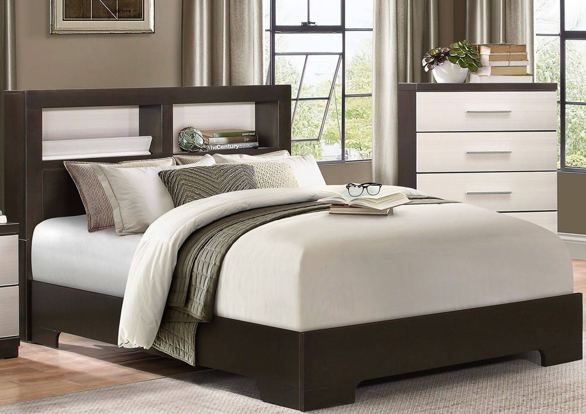 Espresso and White King Bookcase Bed R219