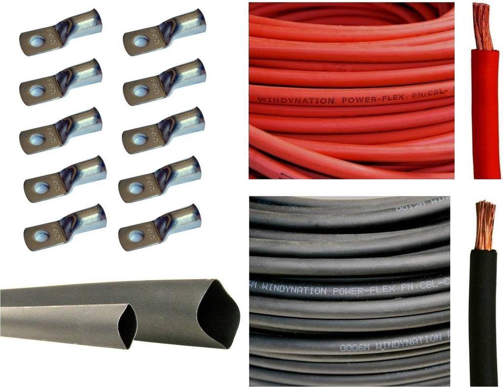 1/0 AWG 15 Feet Black + 15 Feet Red Pure Copper Ultra Flexible Cable C36024