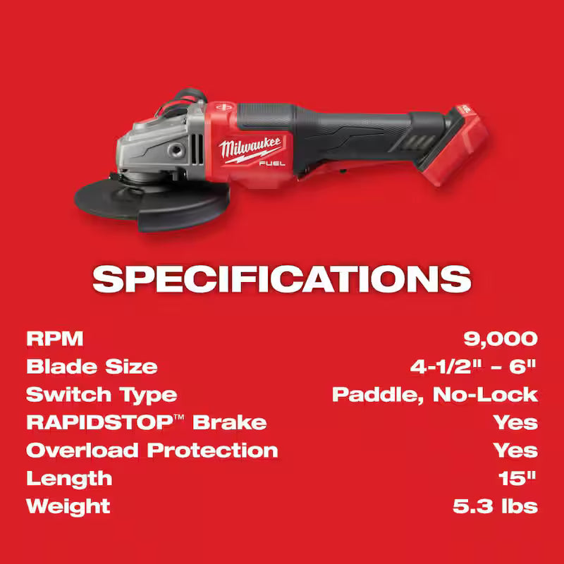 18V Brushless Cordless 4-1/2 in./6 in. Grinder and Hammer Drill L795305