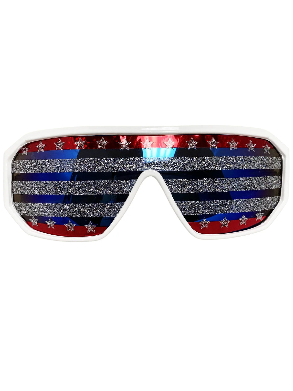 Silver and Red Stars and Stripes Sunglasses I69653