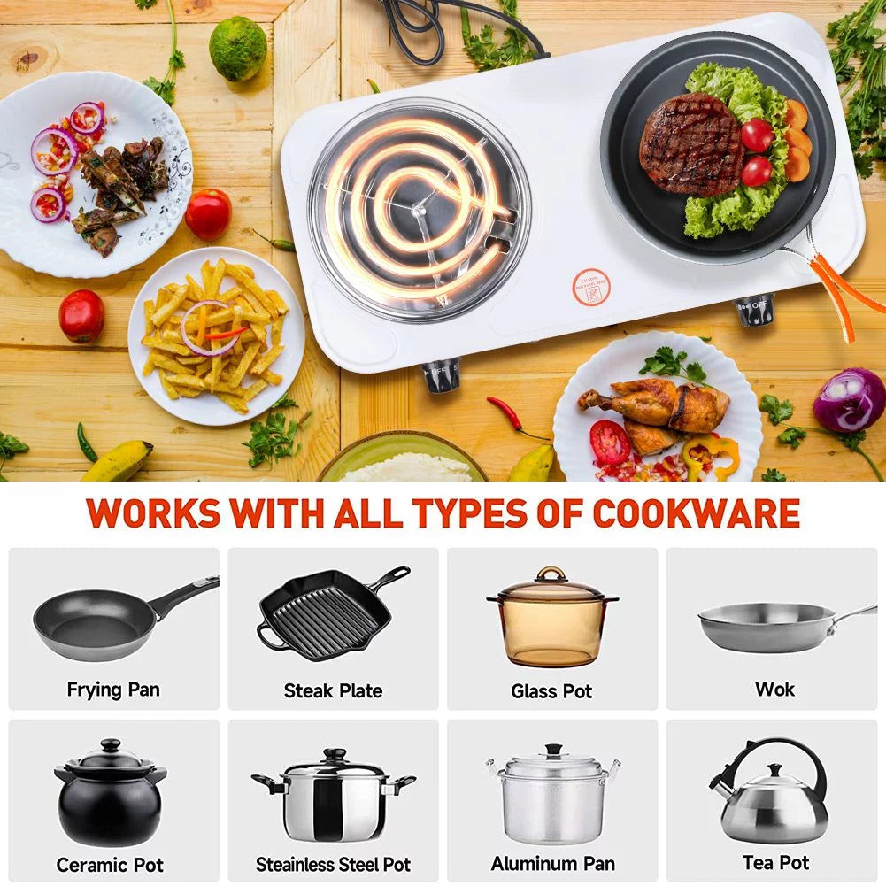 2000w Portable Electric Double Burner G863