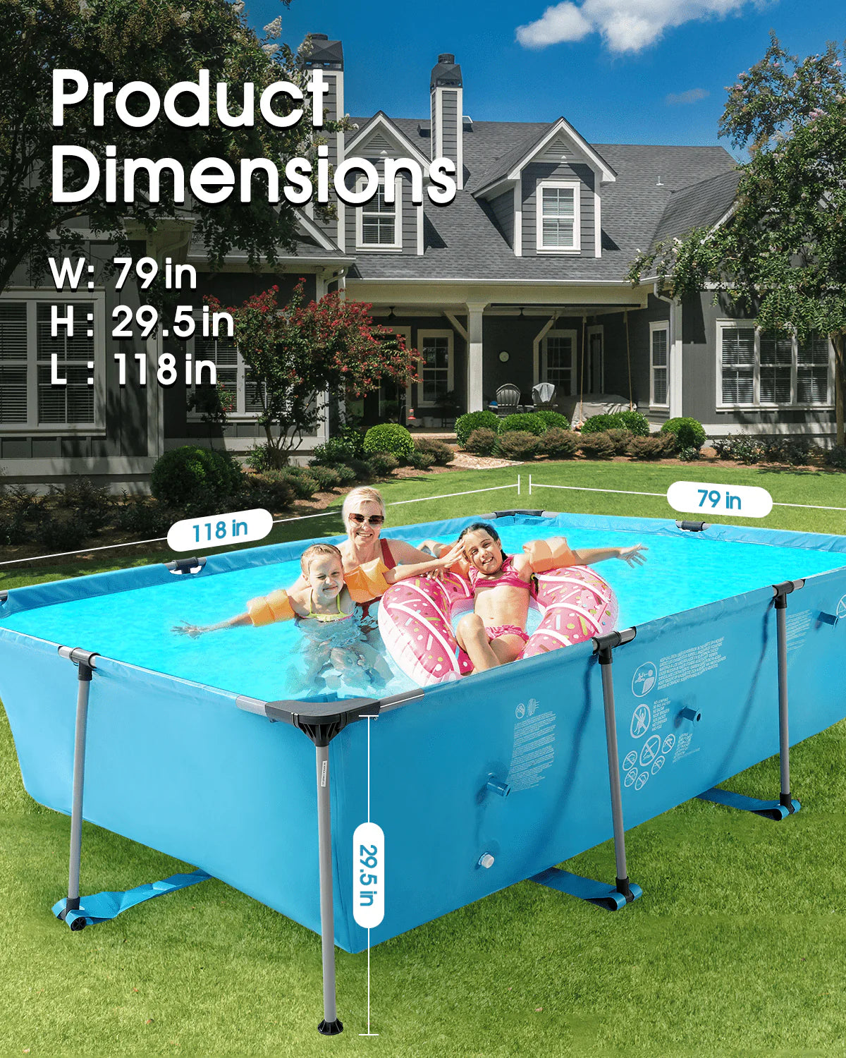 10 ft Above Ground Rectangular Frame Swimming Pool M4699
