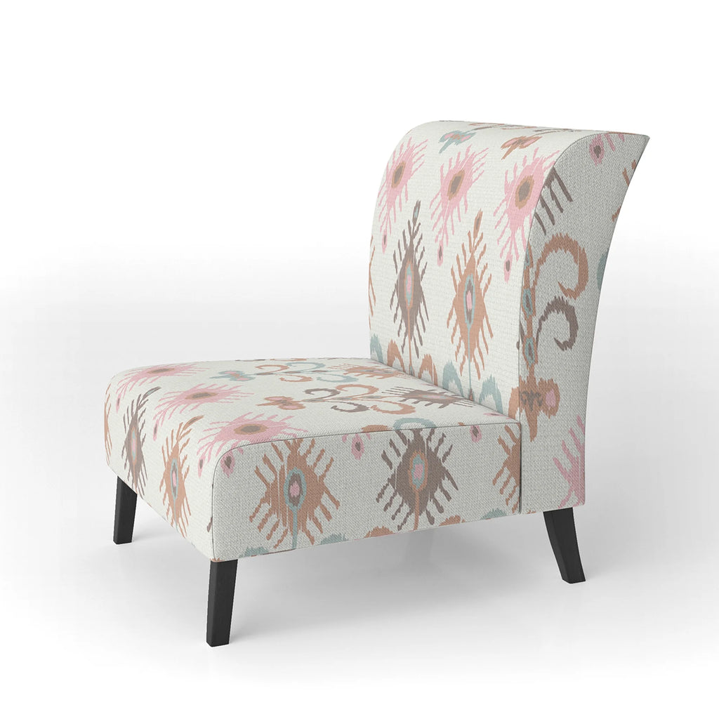 Cream Patterned Upholstered Accent Chair M340
