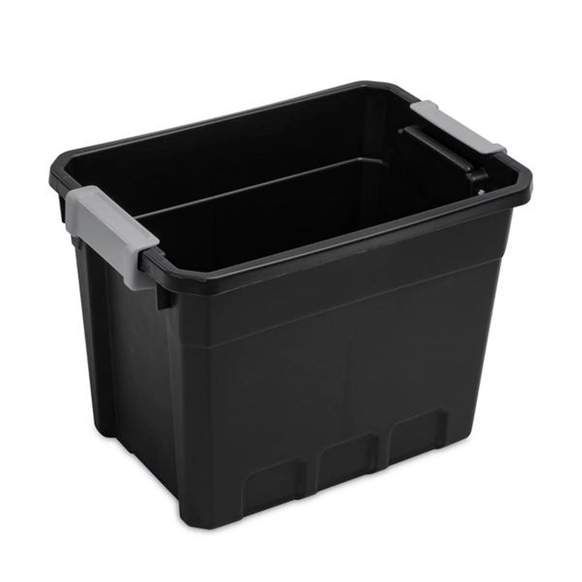 7.5 Gallon Storage Totes with Latch Lids, Black 6 Pack I19977