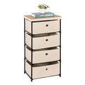 4 Drawer Fabric Storage Nightstand Y69768