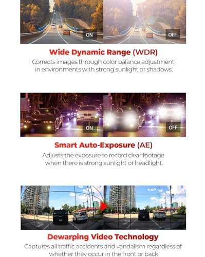 Dash Cam with 1440P+1440P Front and Rear, Wi-Fi, Super Night Vision S670236